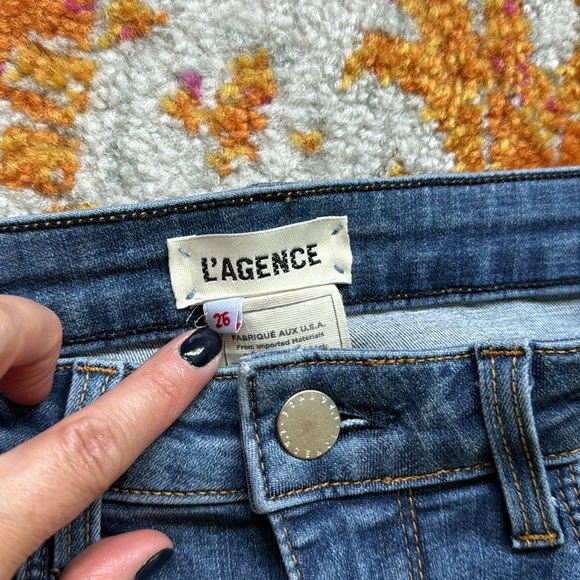 L’AGENCE High Rise Dark Wash Skinny Jeans - Picture 3 of 12